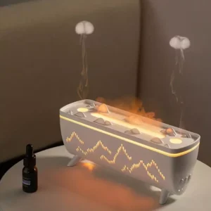 Dual Nozzle Ultrasonic Aroma Diffuser with Flame Light and Jellyfish Mode