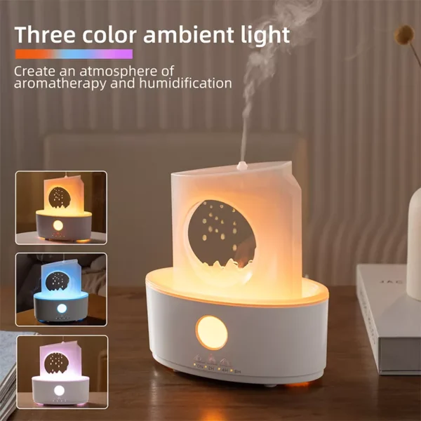 250ML Raindrop Essential Oil Diffuser with Remote, Nightlight & Timer - Image 4