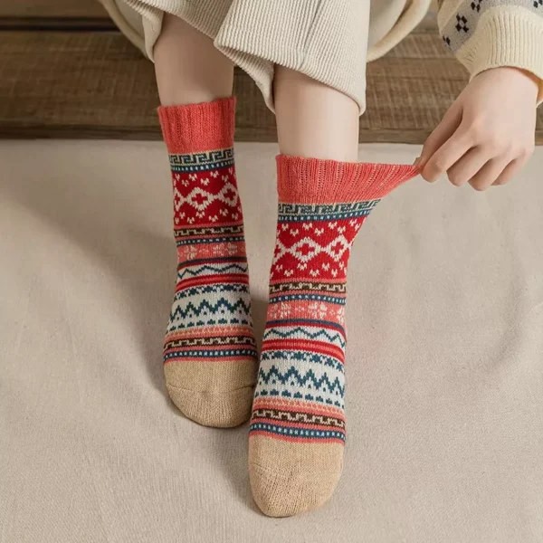 5 Pairs Cozy Winter Christmas Socks - Image 5