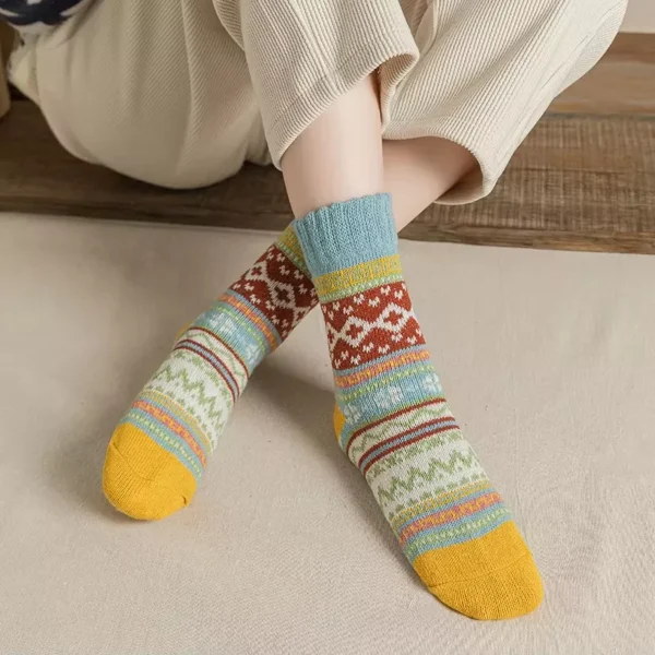 5 Pairs Cozy Winter Christmas Socks - Image 2