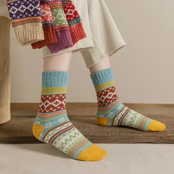 5 Pairs Cozy Winter Christmas Socks - Image 6