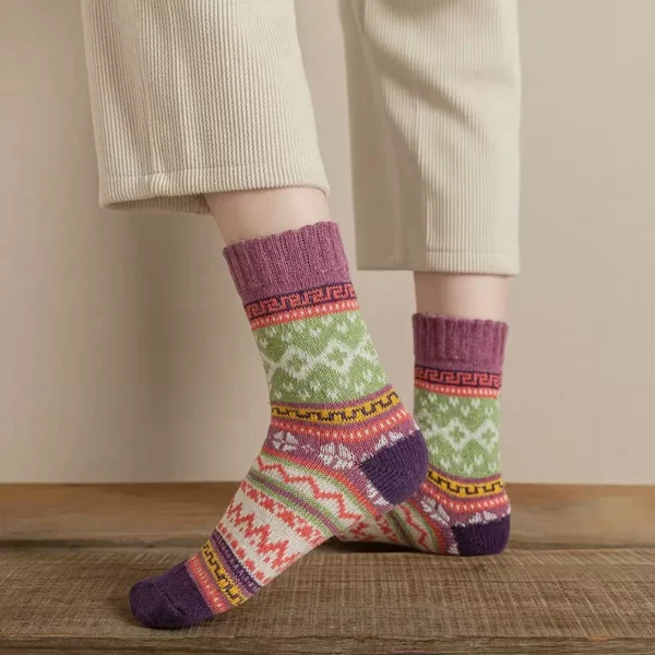 5 Pairs Cozy Winter Christmas Socks - Image 4