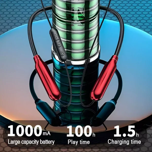 Wireless Neckband Bluetooth Earphones with Mic and Noise Cancellation - Image 6