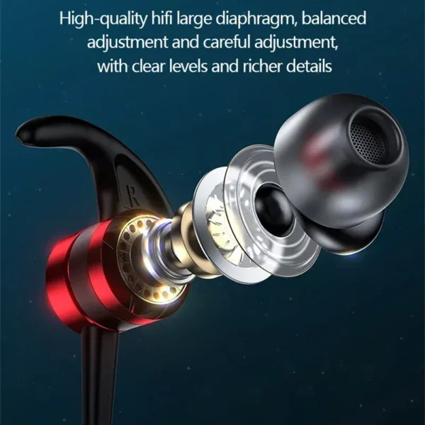 Wireless Neckband Bluetooth Earphones with Mic and Noise Cancellation - Image 4