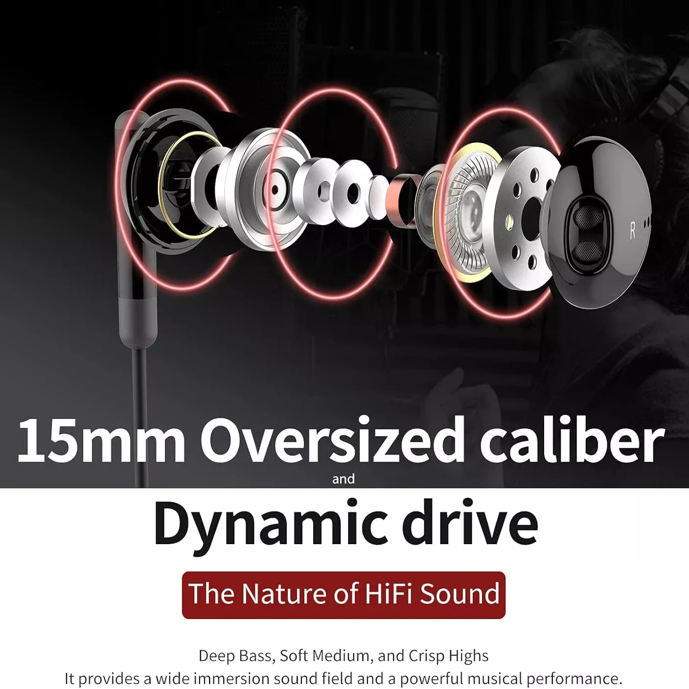 HiFi Wired Headphones with Microphone, Crystal Clear Sound & Powerful Bass - Image 3