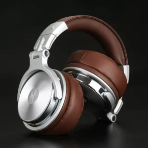 Professional Studio DJ Headphones with Microphone, HiFi Monitors, Foldable Design