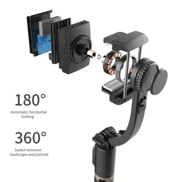2-Axis Handheld Stabilizer Selfie Stick with Bluetooth Remote & Tripod - Image 5