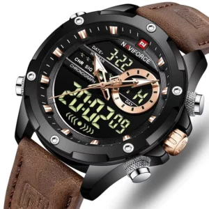 Waterproof Military Sport Watch for Men with LED Quartz Display