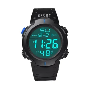 Sport Digital Watch with LED Display, Waterproof & Shock Resistant