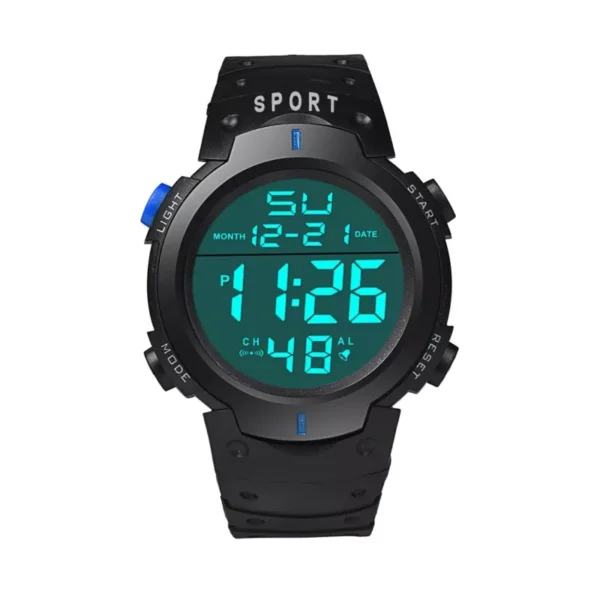 Sport Digital Watch with LED Display, Waterproof & Shock Resistant
