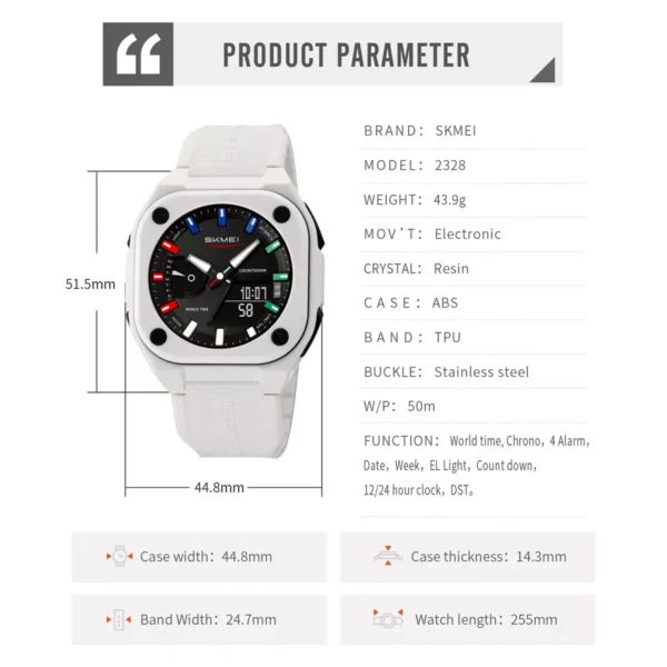 Stylish Digital Sports Watch – Waterproof Quartz Wristwatch - Image 6
