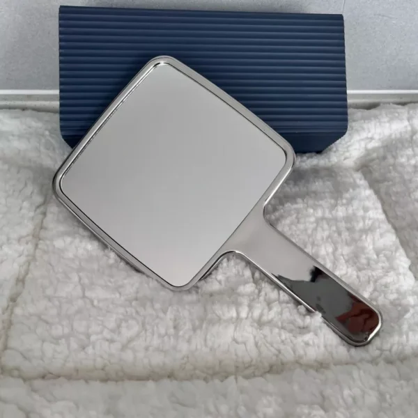 Electroplated Handle Portable Makeup Mirror - Image 4