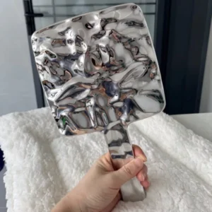 Electroplated Handle Portable Makeup Mirror