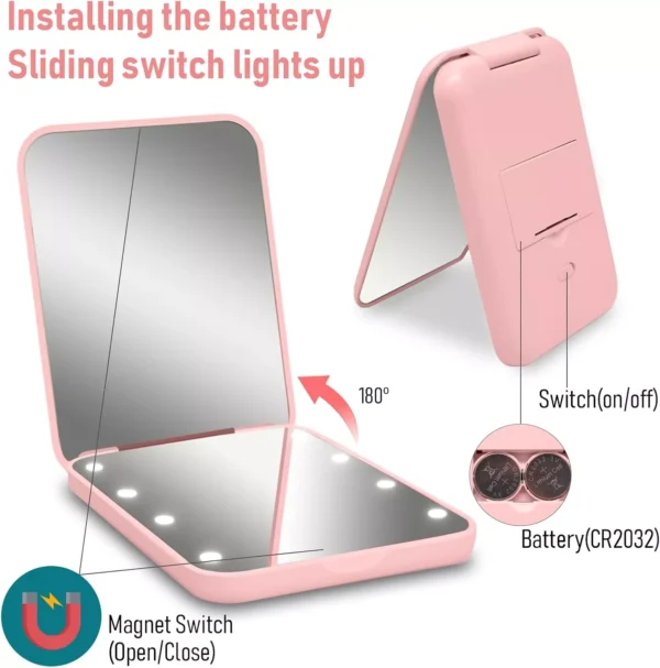Mini LED Makeup Mirror with 2X Magnification - Image 6