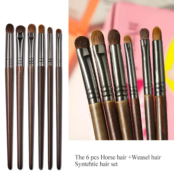 6-Piece Ultra-Soft Goat Hair Eyeshadow Brush Set - Image 4