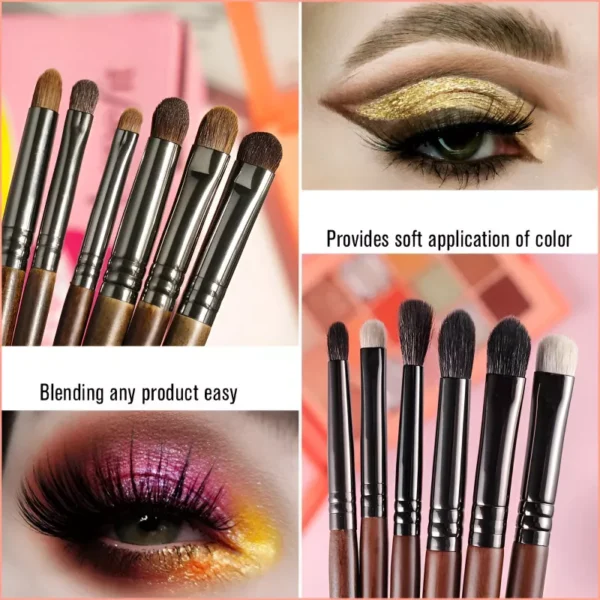 6-Piece Ultra-Soft Goat Hair Eyeshadow Brush Set - Image 3