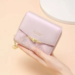 Pink Leather Wallet for Women - Compact & Stylish Small Purse
