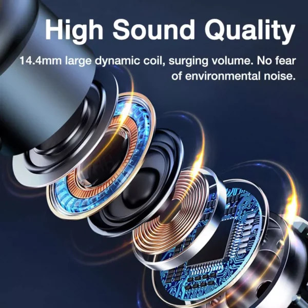 Wireless Bluetooth Headphones with Microphone - Comfortable Ear Hook Design - Image 3