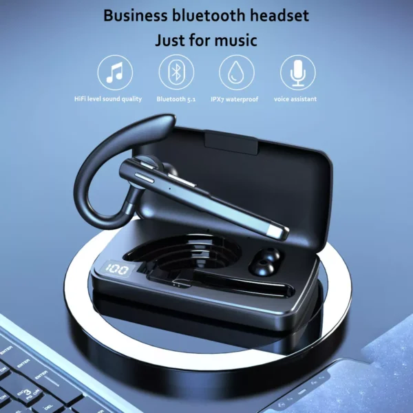 Wireless Bluetooth Headphones with Microphone - Comfortable Ear Hook Design - Image 2