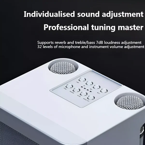 10W Wireless Portable Karaoke Boom Box with Dual Microphones - Image 4