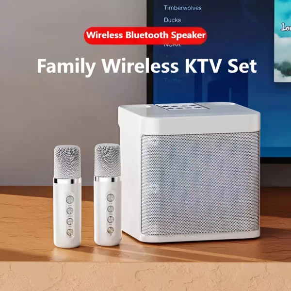 10W Wireless Portable Karaoke Boom Box with Dual Microphones - Image 2