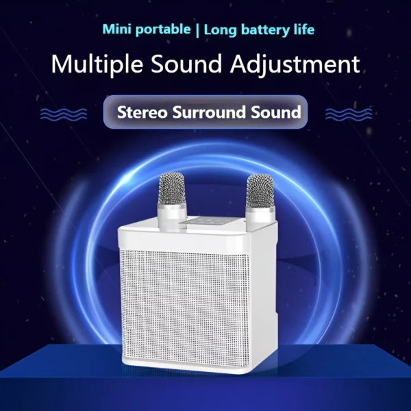 10W Wireless Portable Karaoke Boom Box with Dual Microphones - Image 5