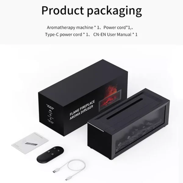 Creative Fireplace Aroma Diffuser with Humidifier, LED Light & Remote Control - Image 6