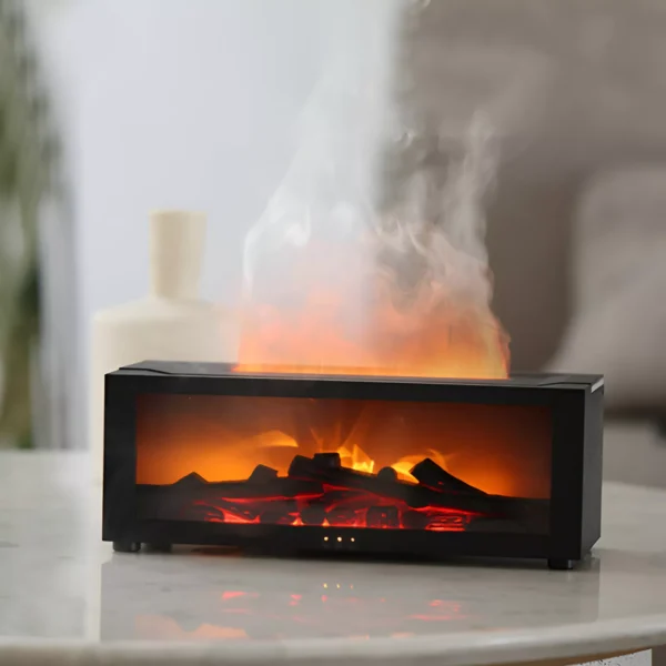 Creative Fireplace Aroma Diffuser with Humidifier, LED Light & Remote Control - Image 2