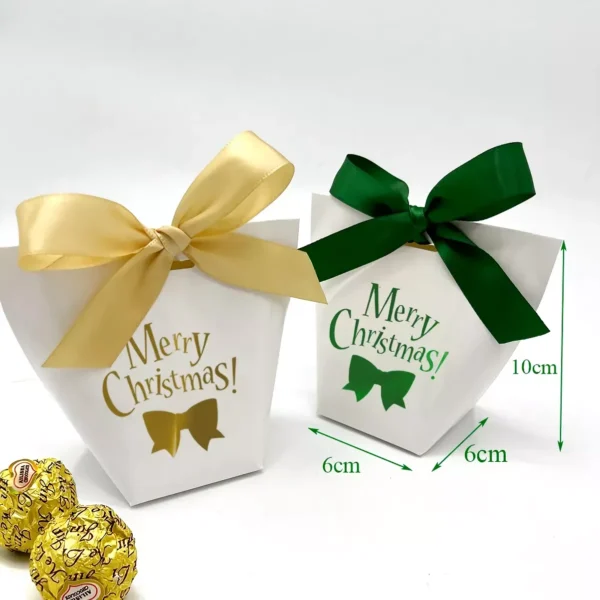 10pcs Mini Merry Christmas Candy Boxes with Clear Window Packaging - Image 7