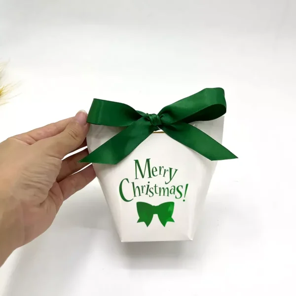 10pcs Mini Merry Christmas Candy Boxes with Clear Window Packaging - Image 5