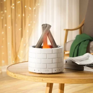 USB Simulated Flame Aroma Diffuser & Cool Mist Humidifier with LED Light