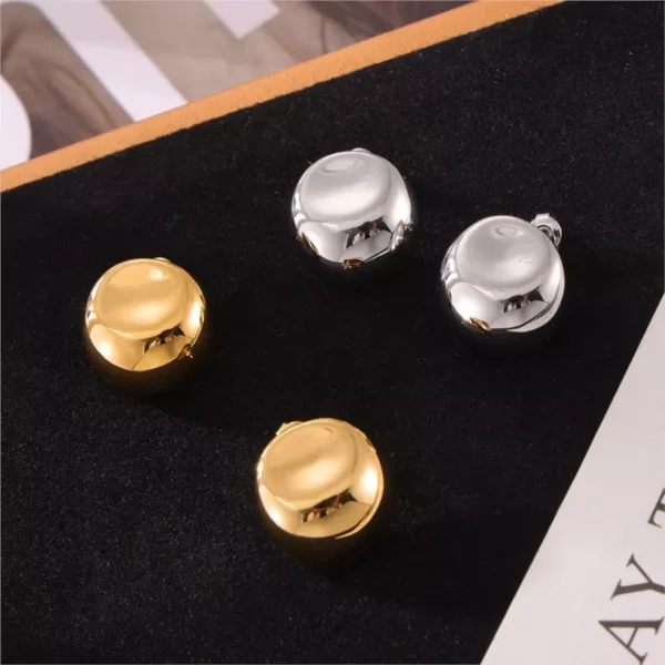 Simple Smooth Stainless Steel Stud Earrings for Women - Image 6