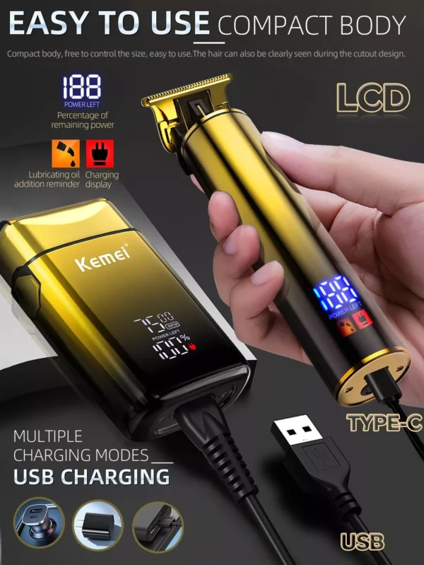 2-in-1 Electric Hair Trimmer and Foil Shaver Set - Image 5
