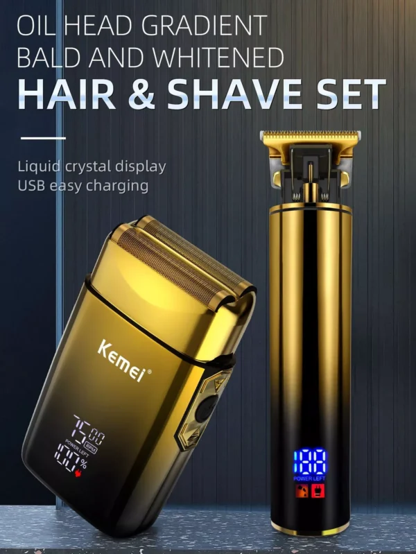 2-in-1 Electric Hair Trimmer and Foil Shaver Set - Image 2