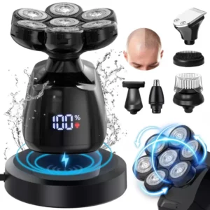 6-in-1 Multifunctional 7D Electric Razor for Bald Men with Nose Trimmer