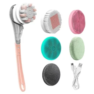 Rotating Electric Body Brush with Long Handle for Shower and Bathing