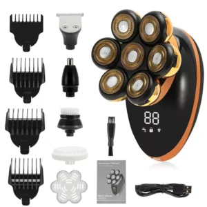 7D Floating Electric Shaver for Men with LCD Display and Wet/Dry Function