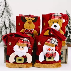 20PCS Christmas Gift Bags - Snowman & Bear Tote Bags for Holiday Gifts and Decor