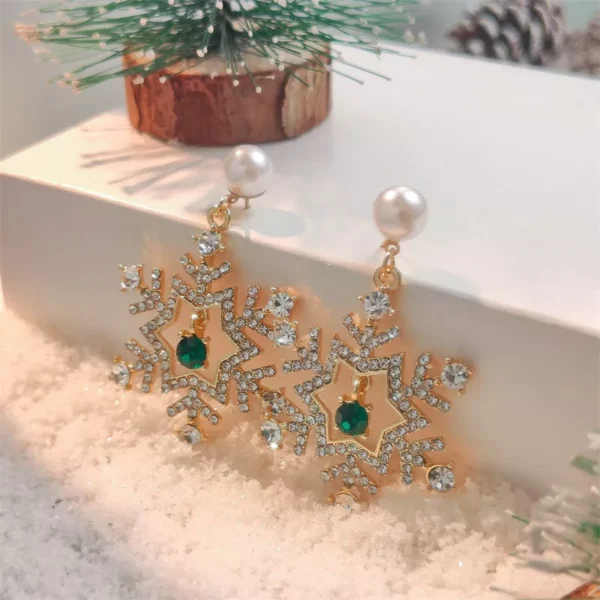 Snowflake Zircon Stud Earrings - Image 5