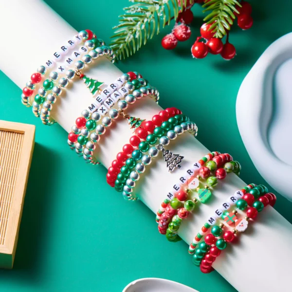 3-Piece Christmas Charm Bracelet Set - Image 5