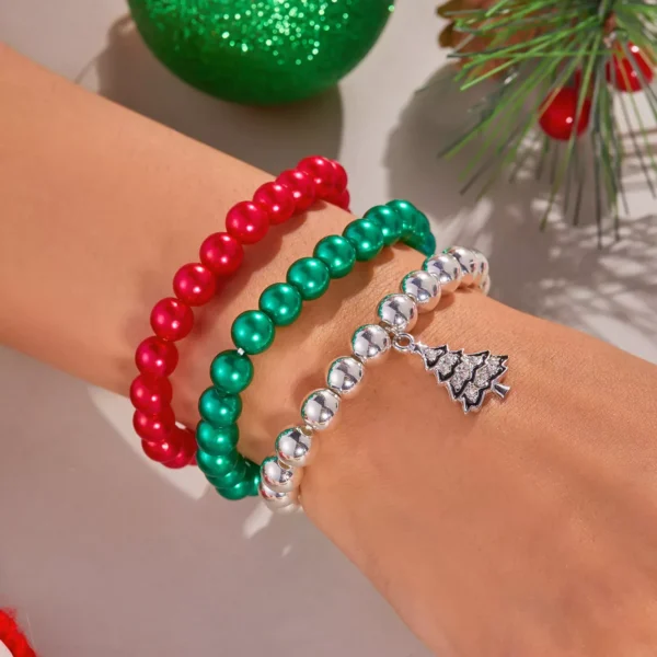 3-Piece Christmas Charm Bracelet Set - Image 6