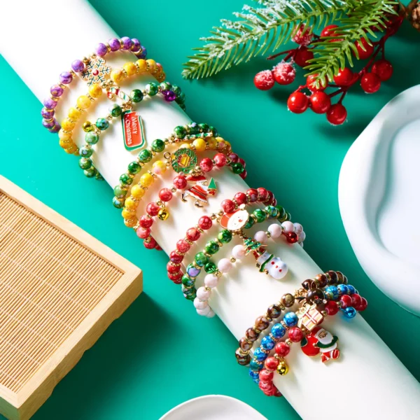 3-Piece Christmas Charm Bracelet Set - Image 4
