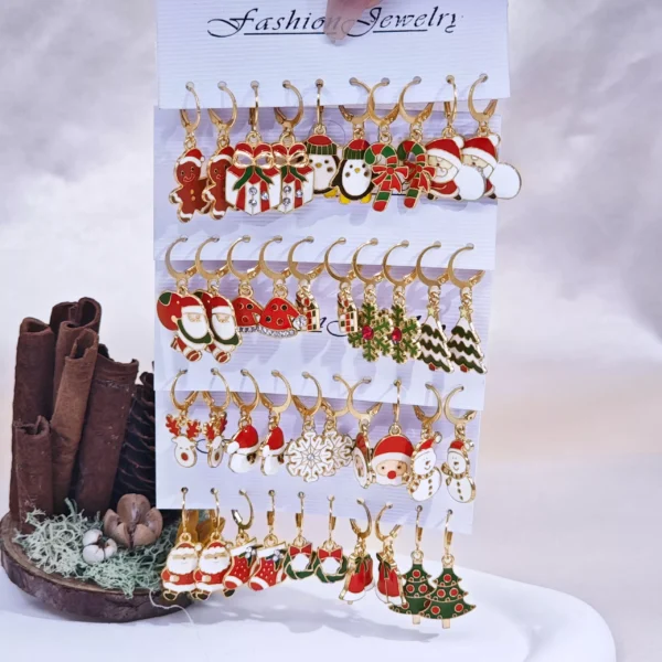 Cartoon Christmas Earrings Set - Image 2