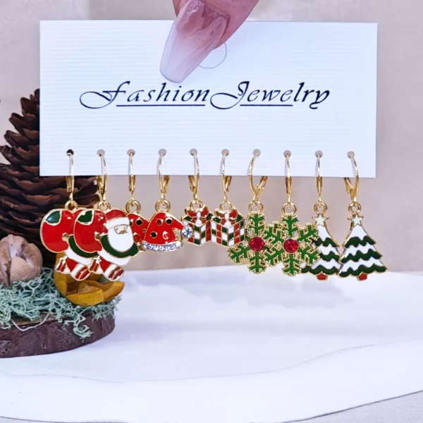 Cartoon Christmas Earrings Set - Image 3