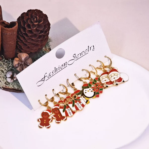 Cartoon Christmas Earrings Set - Image 7