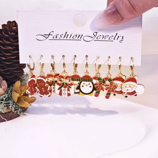 Cartoon Christmas Earrings Set - Image 6