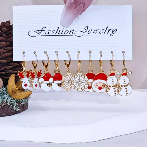Cartoon Christmas Earrings Set - Image 4