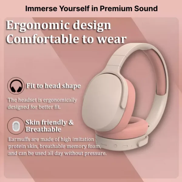 Wireless Bluetooth Over-Ear Headphones with HIFI Stereo Sound - Image 2