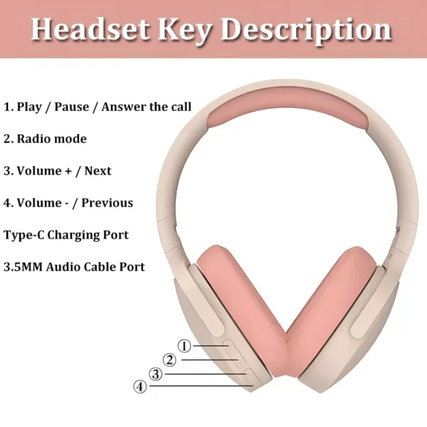 Wireless Bluetooth Over-Ear Headphones with HIFI Stereo Sound - Image 5