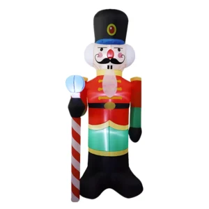 2.4M LED-Lit Inflatable Nutcracker Soldier Decoration